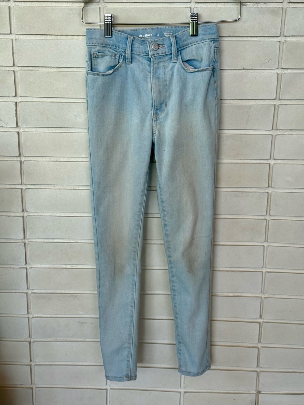 Old Navy Rockstar Jeggings * Girls Size 12 * Extra High Rise Stretch Light Wash